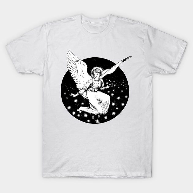 Angel  vintage Drawing T-Shirt by Marccelus